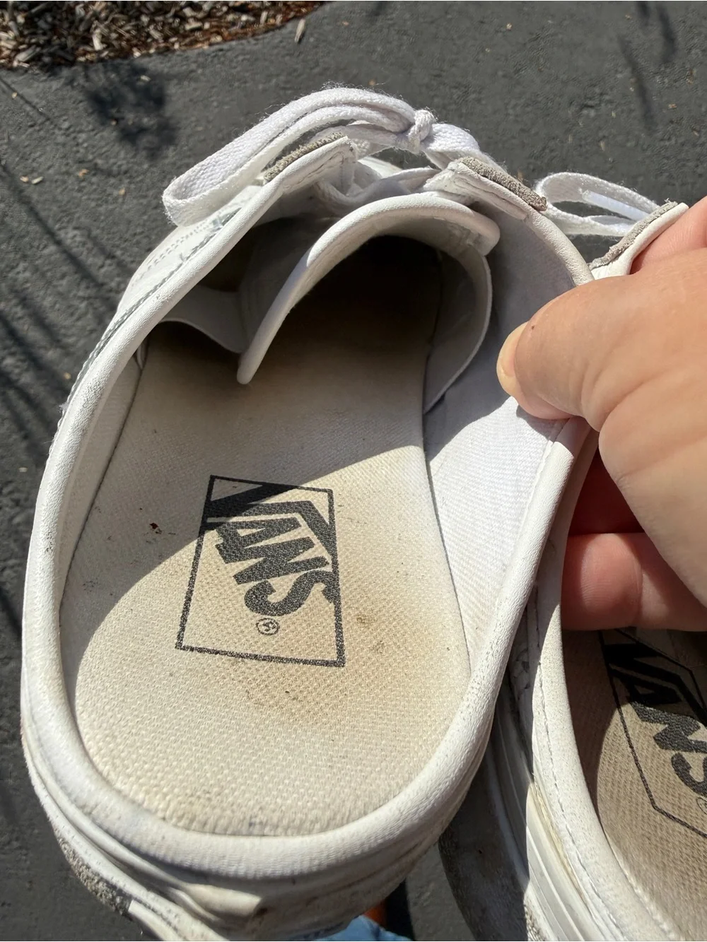 Vans White Women’s Slip-On Mule Sneakers Size 10